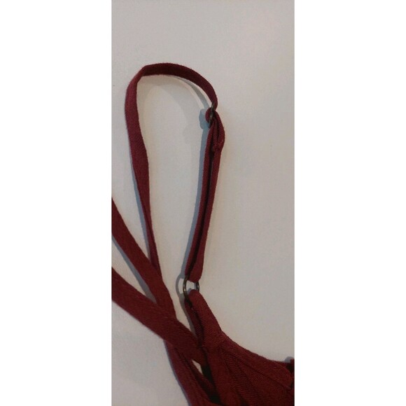 Forever 21 Juniors Size Small Dress Sundress Burgundy Rust Lace Up Rayon - Picture 11 of 12